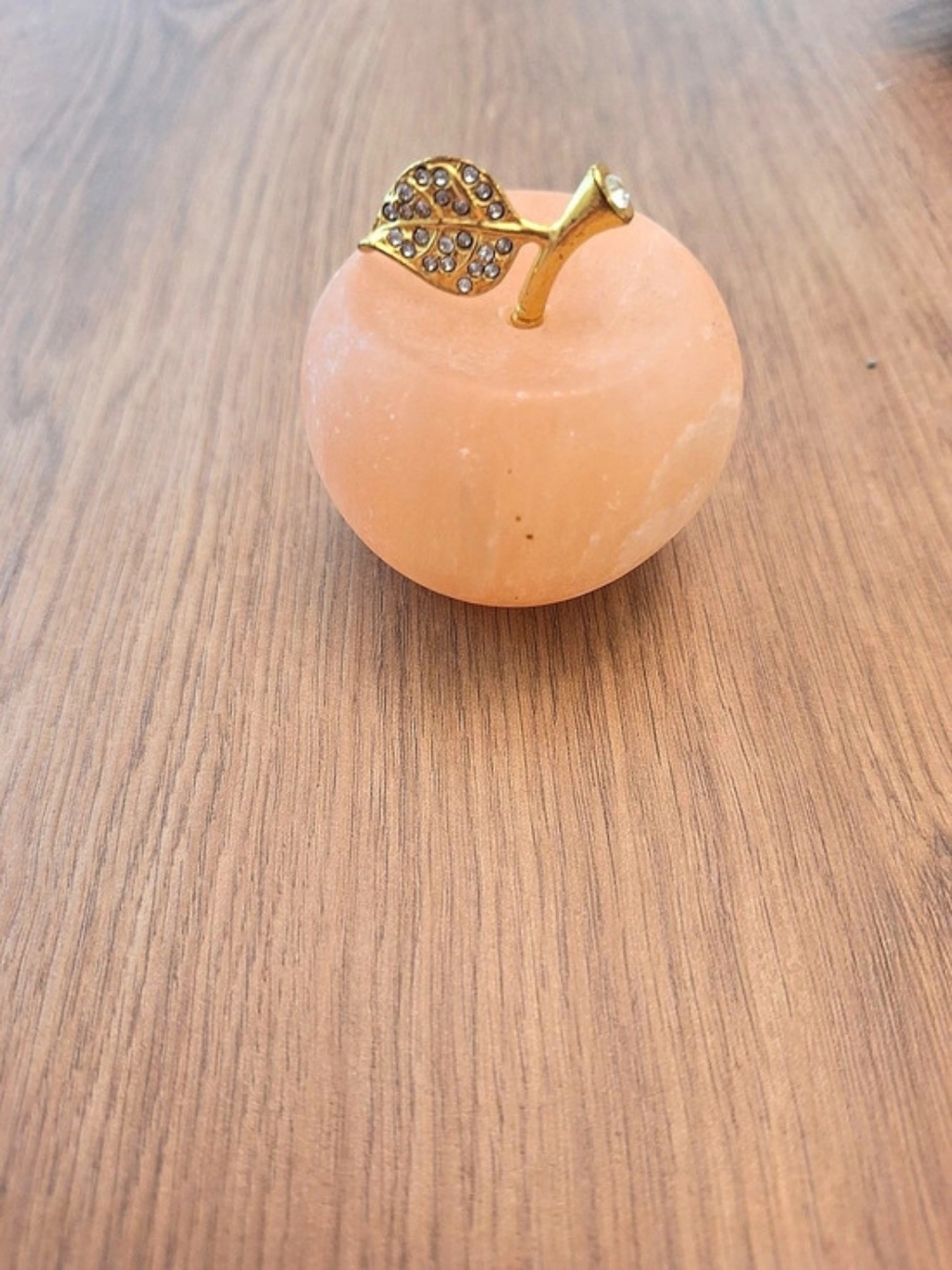 Decorative Selenite Apple in Peach & Gold